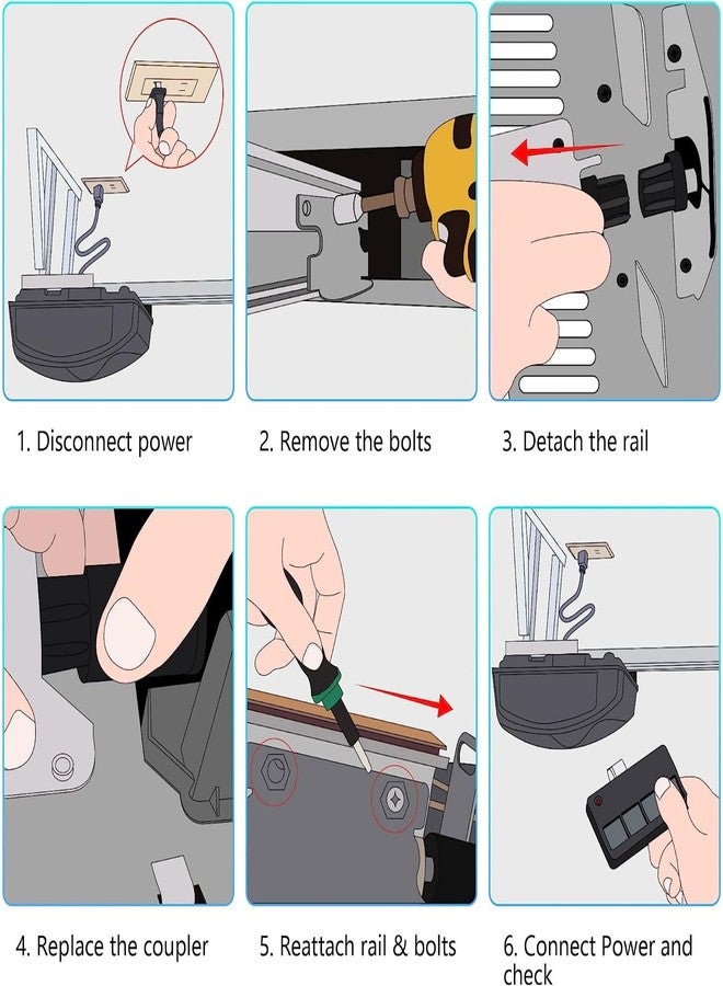 Dreyoo مجموعة Dreyoo من 4 قطع من وصلات محرك لولبي متوافقة مع فتاحة باب المرآب LiftMaster Chamberlain، وصلة مسننة لفتاحة باب المرآب، رقم القطعة 25C20 25A18 - Image 5